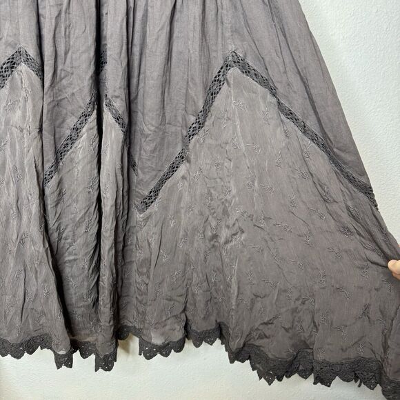 Free People Trails End Skirtall Women’s Medium Overall Dress Gray Bohemian Boho - Picture 10 of 15